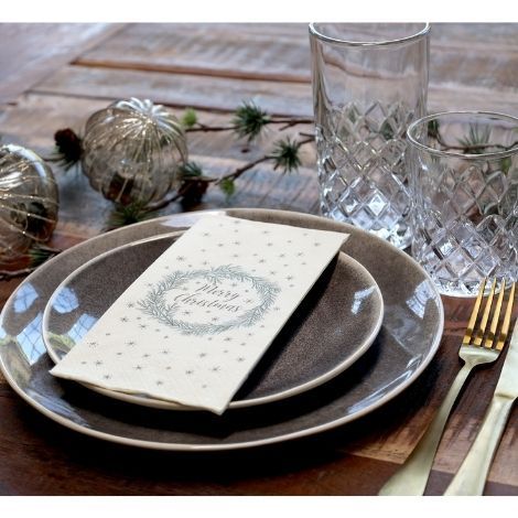 Smukke jule servietter til bordet med tekst lige her