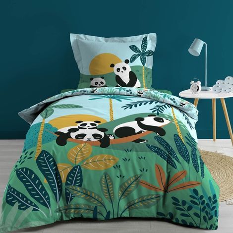 Smart panda sengetøj 140x200 vendbart - Køb her