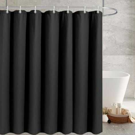 180x200 badeværelsesforhæng sort, klæbefri kvalitet - Køb her